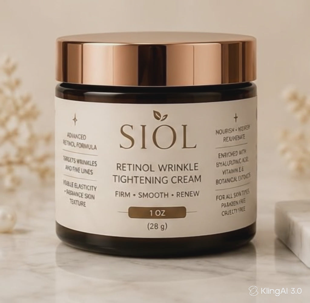 SIOL Retinol Wrinkle Tightening Cream 1 oz luxury anti-aging face moisturizer to firm skin, reduce wrinkles, smooth fine lines, and improve skin texture
