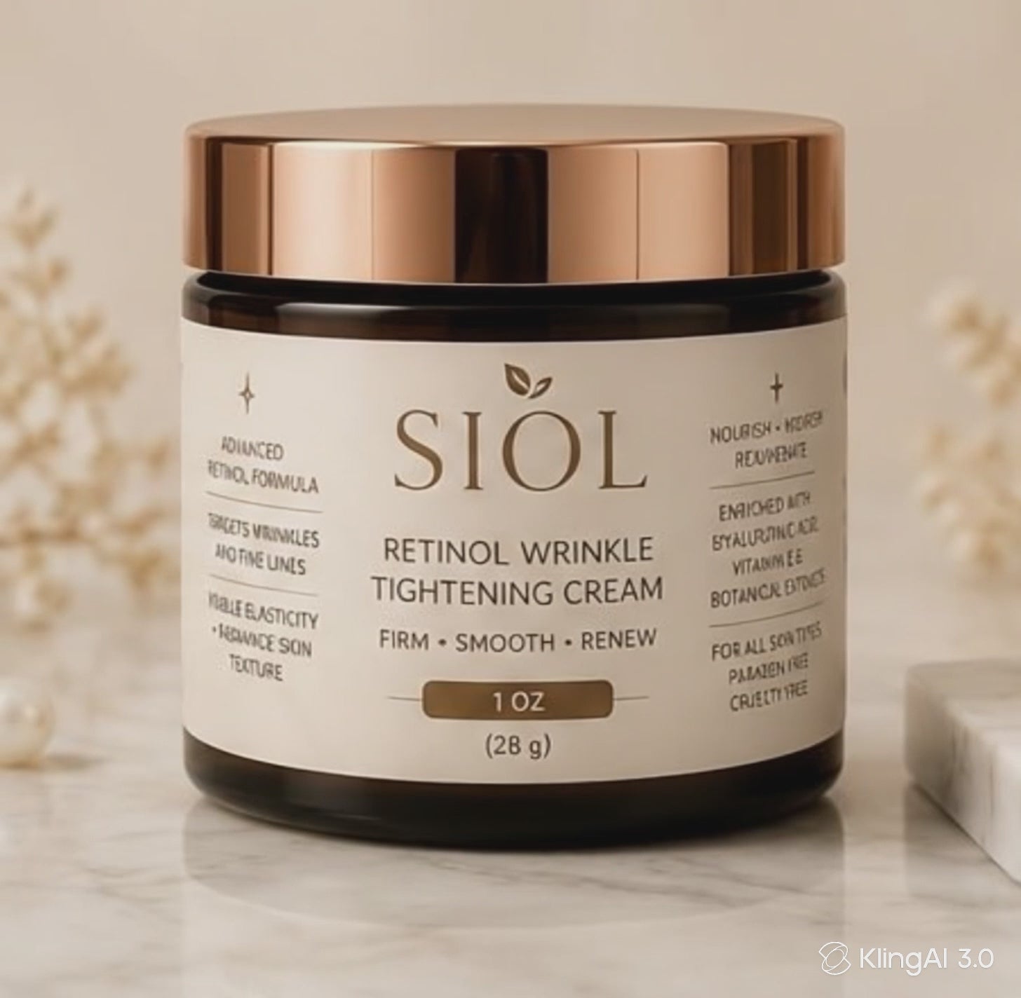 SIOL Retinol Wrinkle Tightening Cream 1 oz luxury anti-aging face moisturizer to firm skin, reduce wrinkles, smooth fine lines, and improve skin texture